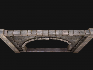 Medieval Prison Wall with Arch 3D Model