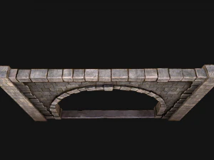 Medieval Prison Wall with Arch 3D Model