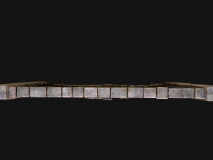 Medieval Prison Wall with Arch 3D Model