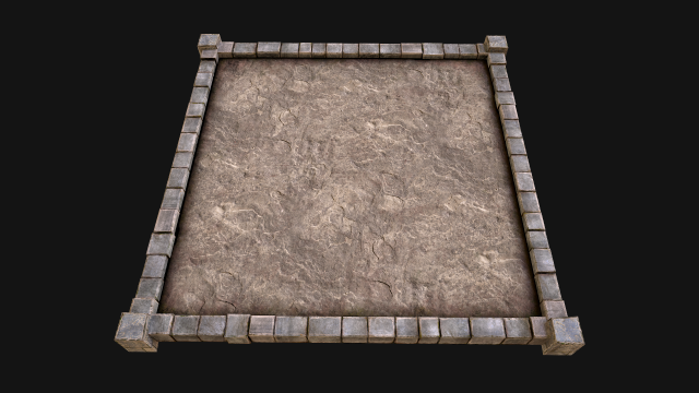 Medieval Prison Roof - Castle Floor 3D Model .c4d .max .obj .3ds .fbx .stl .blend