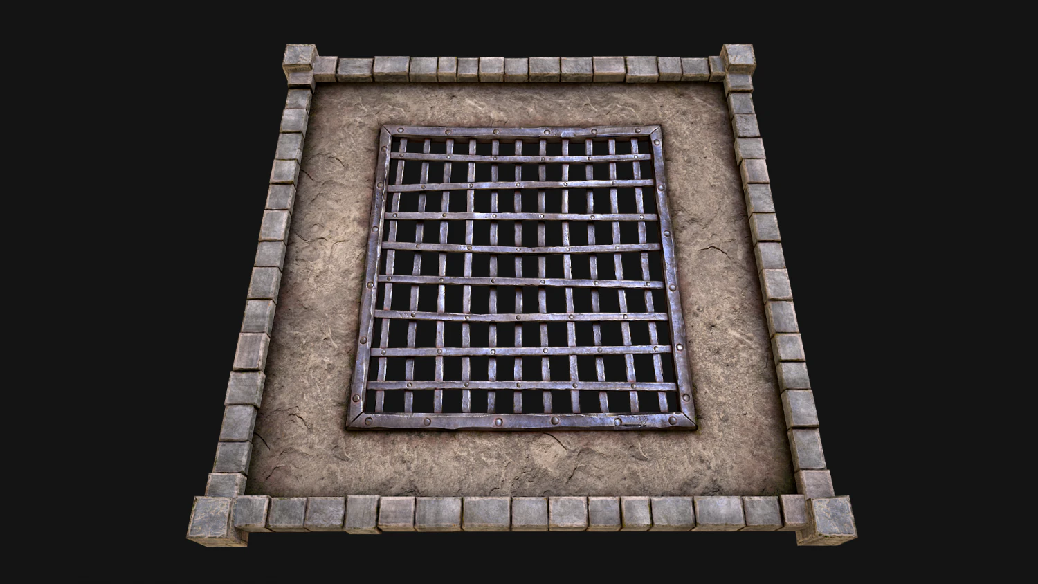 Medieval Castle Roof with Prison Bars 3D Model .c4d .max .obj .3ds .fbx .stl .blend 