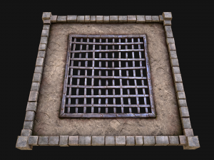 Medieval Castle Roof with Prison Bars Modelo 3D