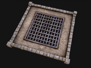 Medieval Castle Roof with Prison Bars 3D Model