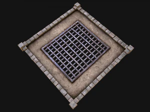 Medieval Castle Roof with Prison Bars 3D Model