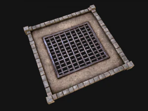 Medieval Castle Roof with Prison Bars 3D Model