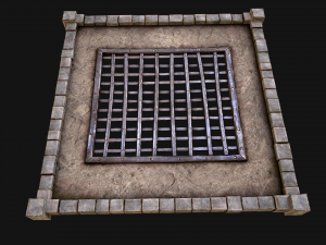 Medieval Castle Roof with Prison Bars 3Dモデル