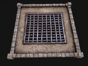 Medieval Castle Roof with Prison Bars 3D Model