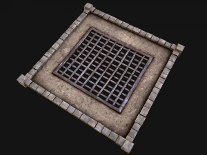 Medieval Castle Roof with Prison Bars 3D Model