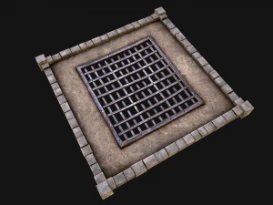 Medieval Castle Roof with Prison Bars 3D Model