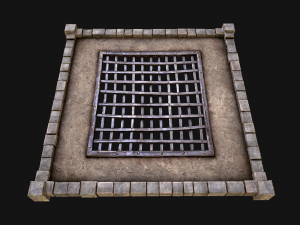 Medieval Castle Roof with Prison Bars 3Dモデル