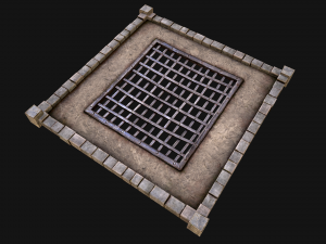 Medieval Castle Roof with Prison Bars 3Dモデル
