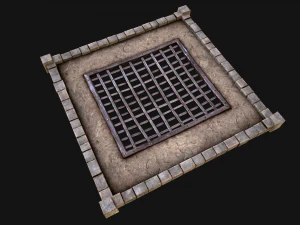 Medieval Castle Roof with Prison Bars 3D Model