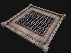 Medieval Castle Roof with Prison Bars 3D Model