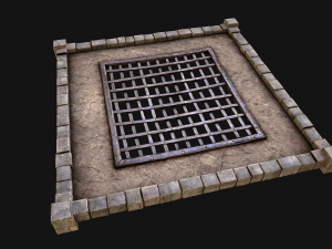 Medieval Castle Roof with Prison Bars 3Dモデル