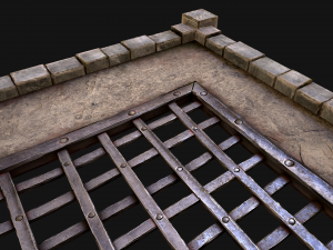 Medieval Castle Roof with Prison Bars 3Dモデル