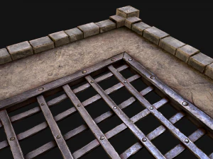 Medieval Castle Roof with Prison Bars 3D Model