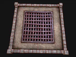Medieval Castle Roof with Prison Bars 3D Model