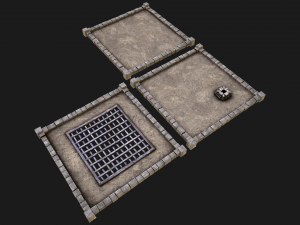 Castle Medieval Prison Roof Set 3D Model