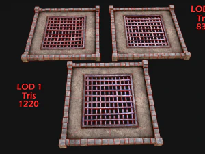 Castle Medieval Prison Roof Set 3D Model