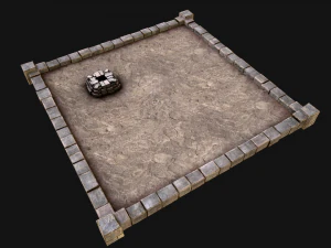 Castle Medieval Prison Roof Set 3D Model