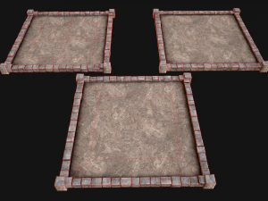 Castle Medieval Prison Roof Set 3D Model