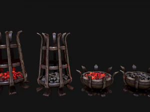 Conjunto de ilumina&ccedil;&atilde;o de pris&atilde;o medieval Modelo 3D