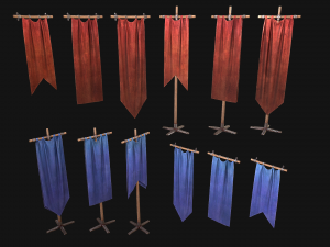 Medieval Flag Model 3D