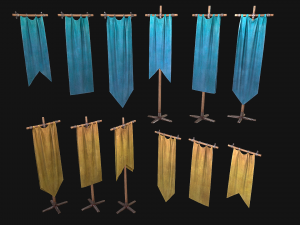 Medieval Flag Model 3D
