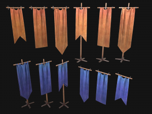 Medieval Flag Model 3D
