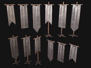 Medieval Flag Model 3D