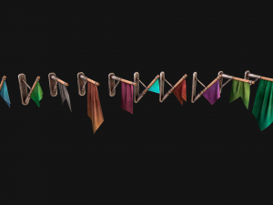 Medieval Flag Attached to the Wall 3D Модель