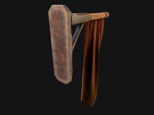 Medieval Flag Attached to the Wall 3D Модель