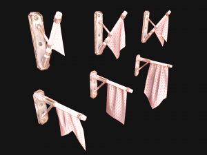 Medieval Flag Attached to the Wall 3D Модель