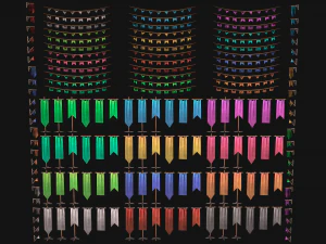 Medieval Flags Pack 3D Model