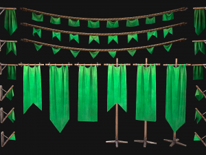 Medieval Flags Pack Modelo 3D