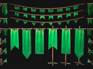 Medieval Flags Pack 3D Model