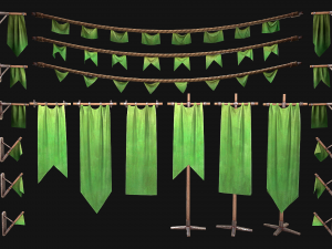 Medieval Flags Pack Modelo 3D