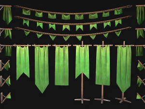 Medieval Flags Pack 3D Model