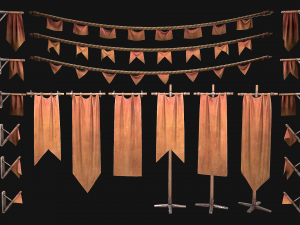 Medieval Flags Pack Modelo 3D