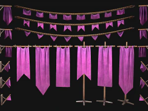 Medieval Flags Pack 3D Model