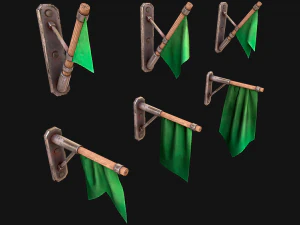 Medieval Flags Pack 3D Model