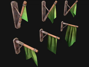 Medieval Flags Pack 3D Model