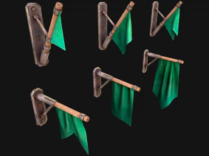 Medieval Flags Pack 3D Model