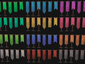 Medieval Flags Pack 3D Model