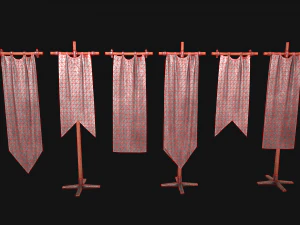 Medieval Flags Pack 3D Model
