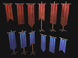 Medieval Flags Pack 3D Model