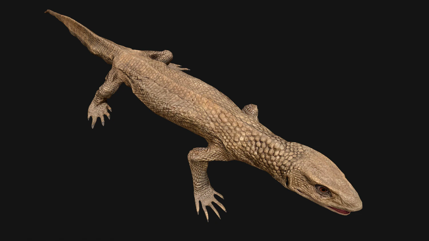 Varan Lizard Reptile Monster 3D Model .c4d .max .obj .3ds .fbx .stl .blend 