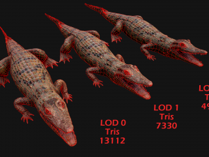 Reptile Pack Crocodile Iguana Turtle Varanus 3D Model