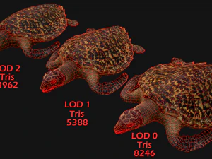 Reptile Pack Crocodile Iguana Turtle Varanus 3D Model