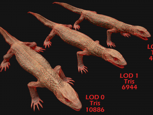 Reptile Pack Crocodile Iguana Turtle Varanus 3D Model